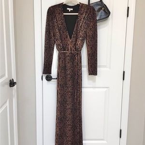 Wayf Tiana Animal Print Wrap Dress Size S, LIKE NEW